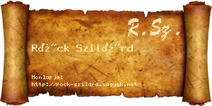 Röck Szilárd névjegykártya